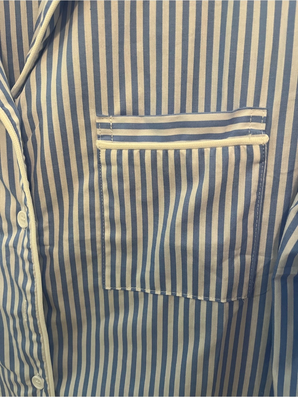 NWT Rooscier Blue & White Striped Cotton Pajama Sleep Shirt | Size Medium - Picture 3 of 7
